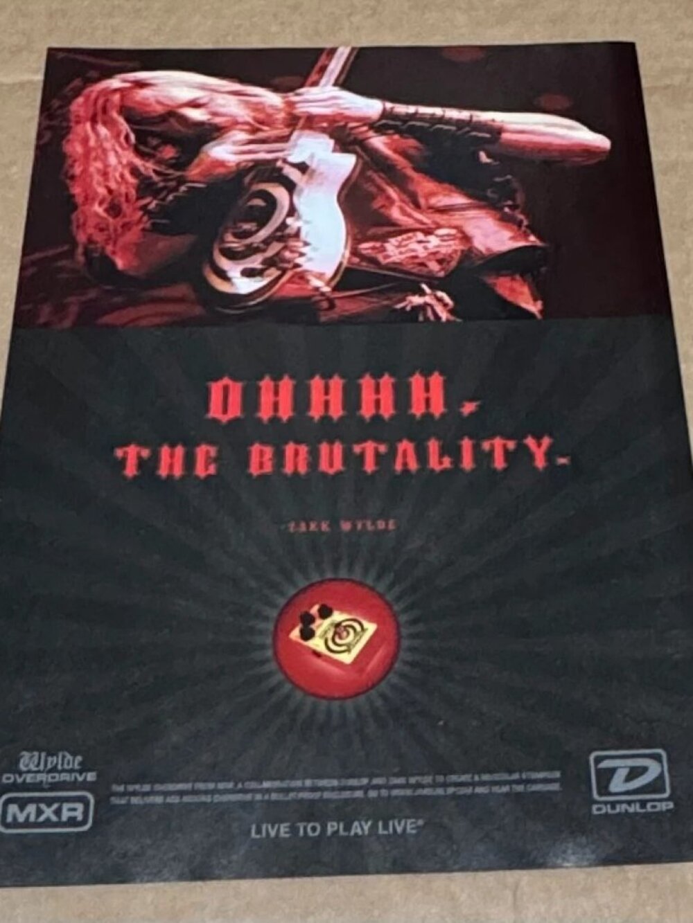 Dunlop - ZAKK WYLDE of BLACK LABEL SOCIETY OZZY - 2005 Print Advertisement